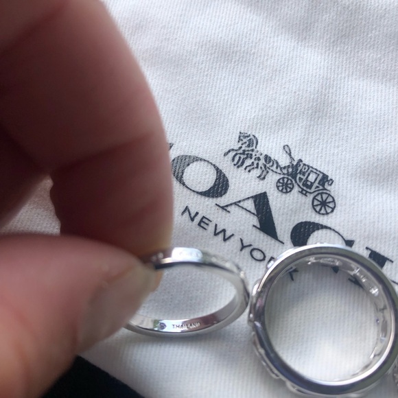 Coach Silver Three Stackable Ring Set - Picture 6 of 8